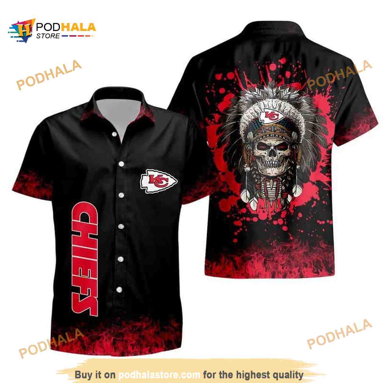 Black Aloha Skull With NFL Kansas City Chiefs Funny Hawaiian Shirt Gift For Beach Lovers Black Aloha Skull With NFL Kansas City Chiefs Funny Hawaiian Shirt Gift For Beach Lovers
