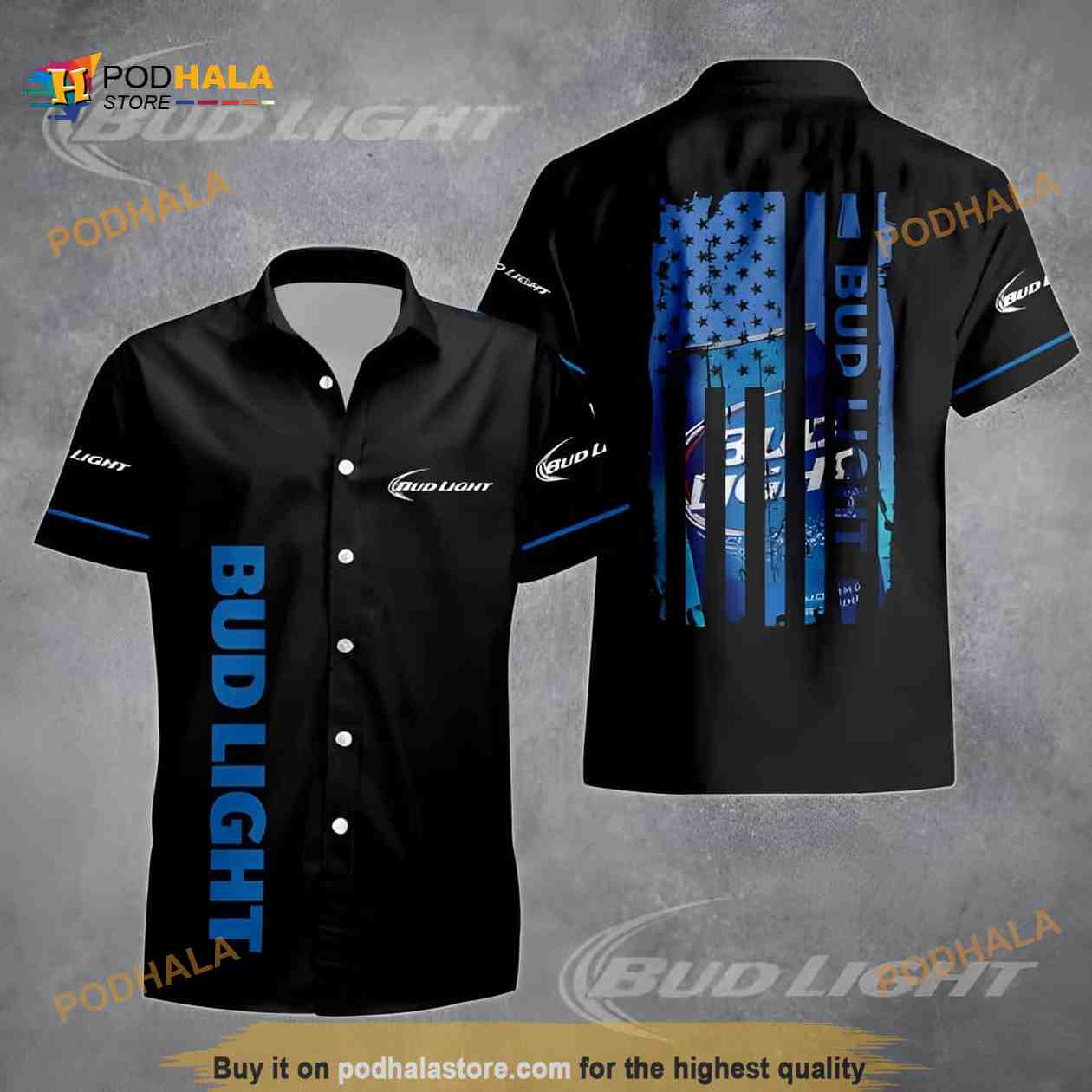 Black Bud Light Funny Hawaiian Shirt Gift For Beer Lovers Black Bud Light Funny Hawaiian Shirt Gift For Beer Lovers