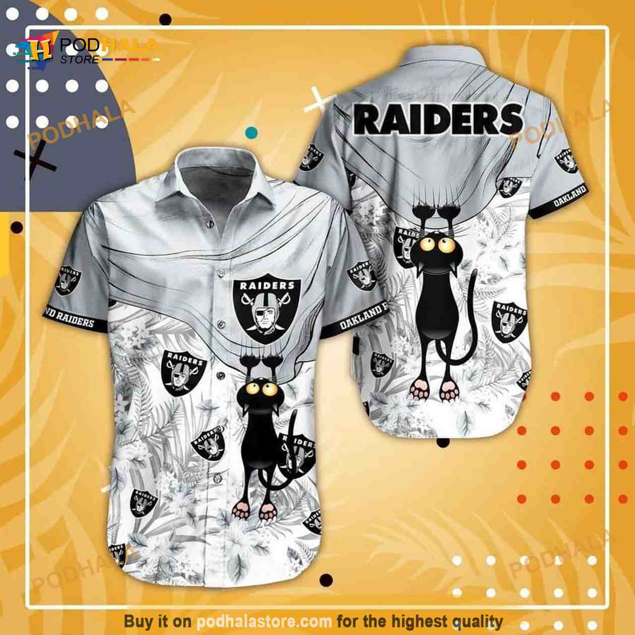 Black Cat NFL Las Vegas Raiders Funny Hawaiian Shirt Black Cat NFL Las Vegas Raiders Funny Hawaiian Shirt