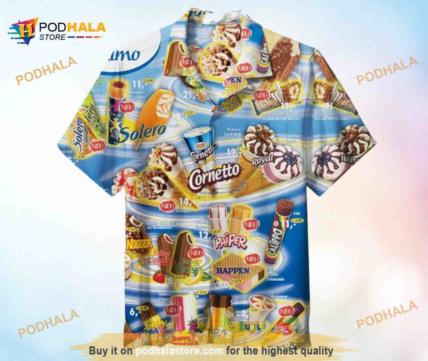 Blue Ice Cream Summer Time Funny Hawaiian Shirt Blue Ice Cream Summer Time Funny Hawaiian Shirt