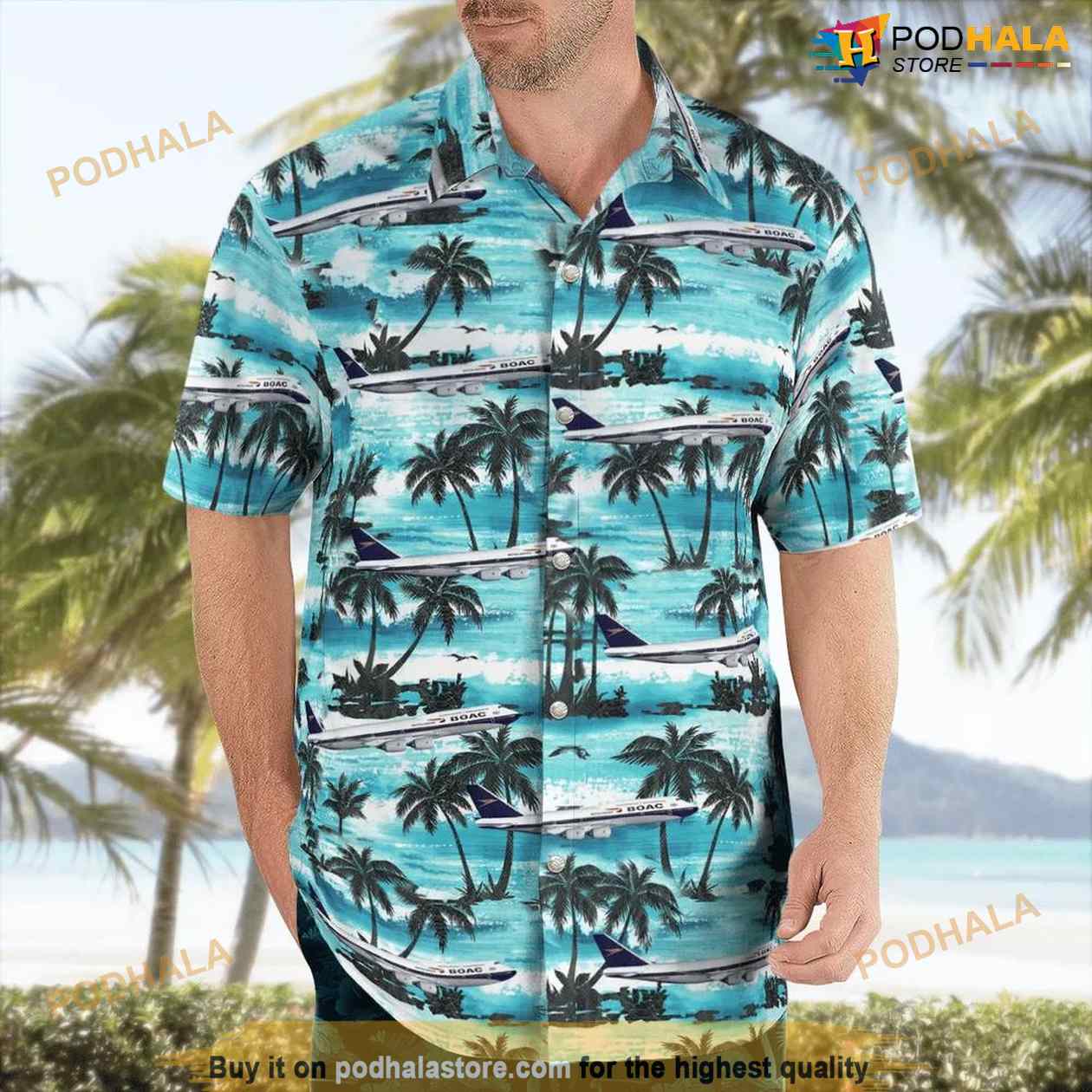 Boac Airline Boeing 747-8btd Hawaiian Shirt For Men And Women Boac Airline Boeing 747-8btd Hawaiian Shirt For Men And Women