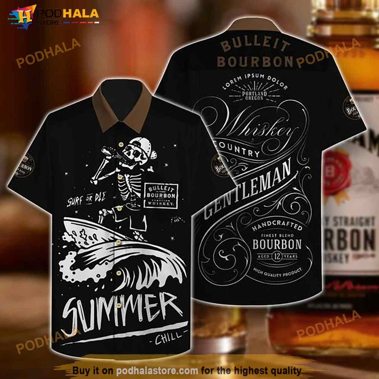Bourbon Whiskey Hawaiian Shirt Bourbon Whiskey Hawaiian Shirt