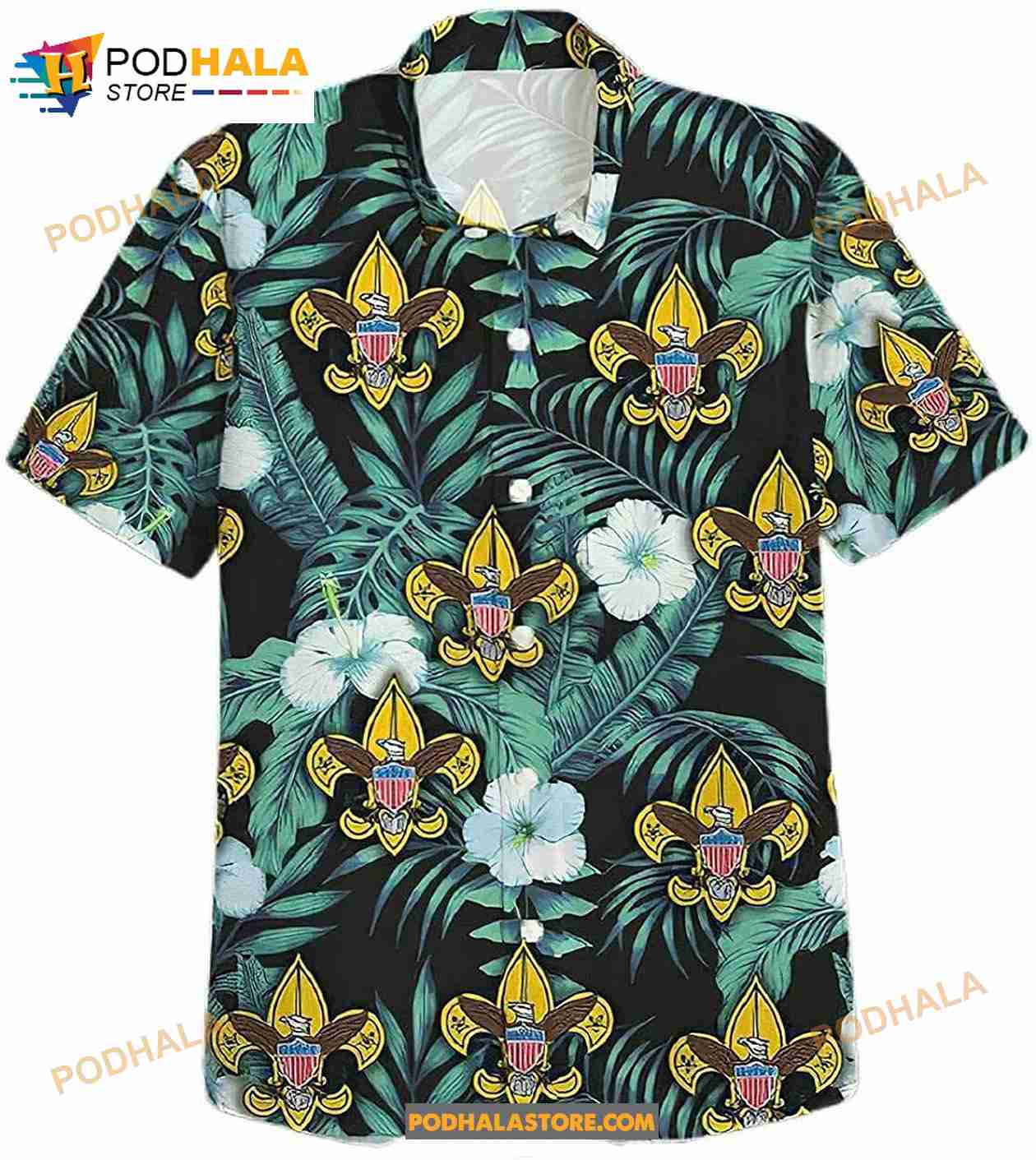 Boy Scout Cotton Casual Button Down Short Sleeves Father’s Day Hawaiian Shirt Boy Scout Cotton Casual Button Down Short Sleeves Father’s Day Hawaiian Shirt