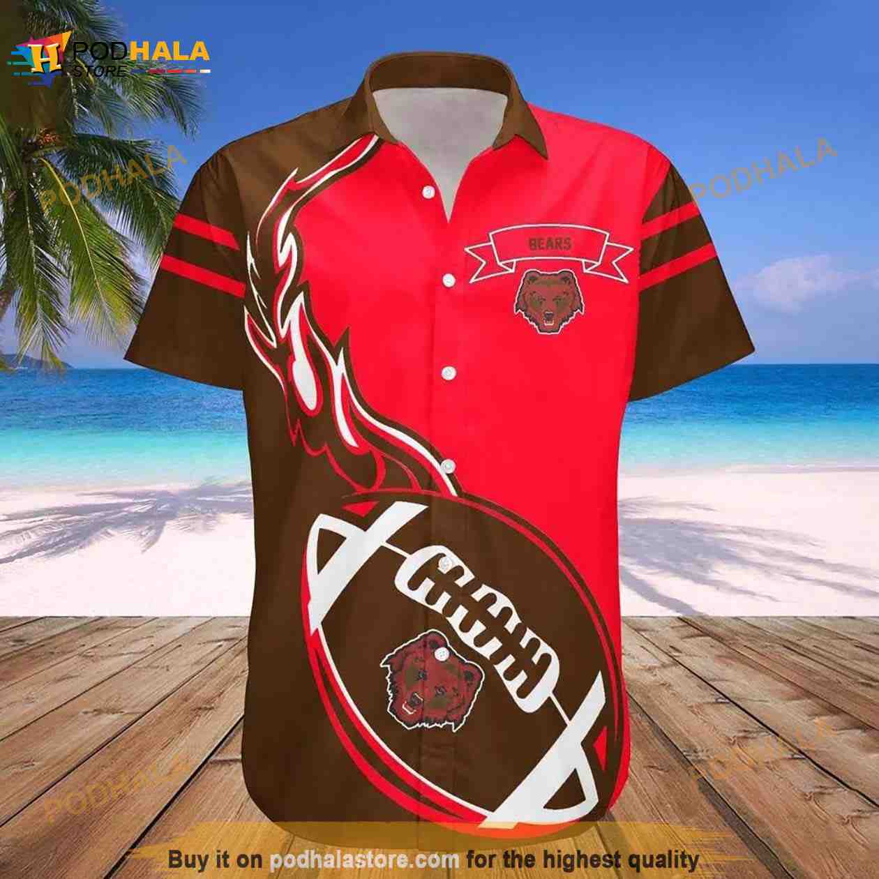 Brown Bears Flame Ball Hawaiian Shirt Brown Bears Flame Ball Hawaiian Shirt