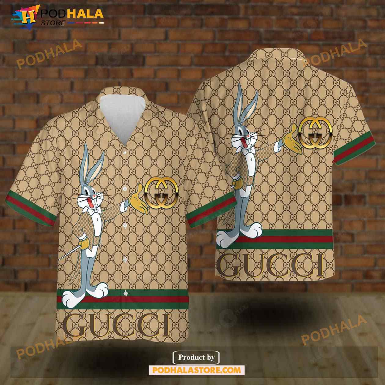 Bunny And Gucci Trending Style Hawaiian Shirts Bunny And Gucci Trending Style Hawaiian Shirts