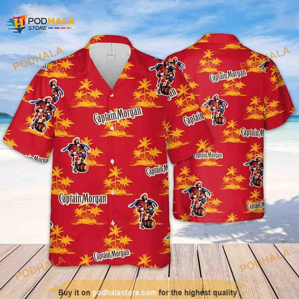 Captain Morgan Hawaiian Shirt Captain Morgan Hawaiian Shirt
