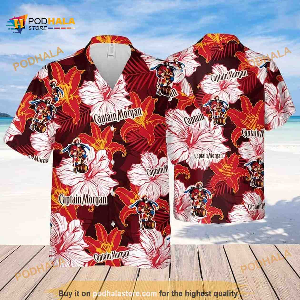 Captain Morgan Hawaiian Shirt Captain Morgan Hawaiian Shirt