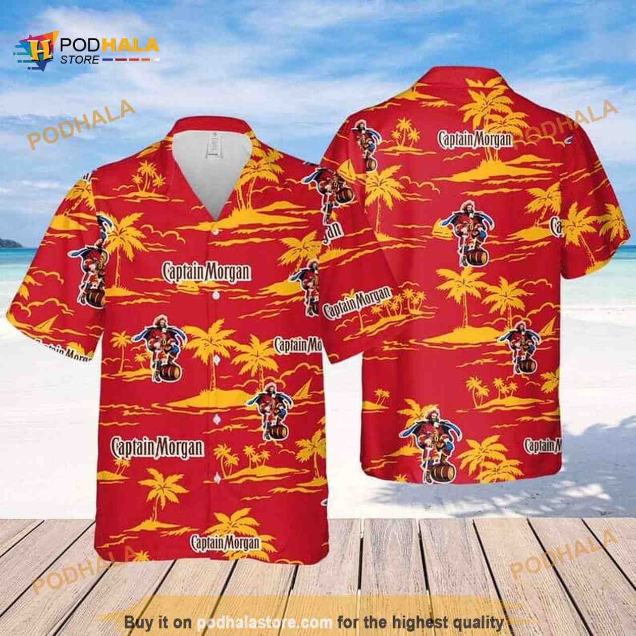 Captain Morgan Hawaiian Shirt Captain Morgan Hawaiian Shirt