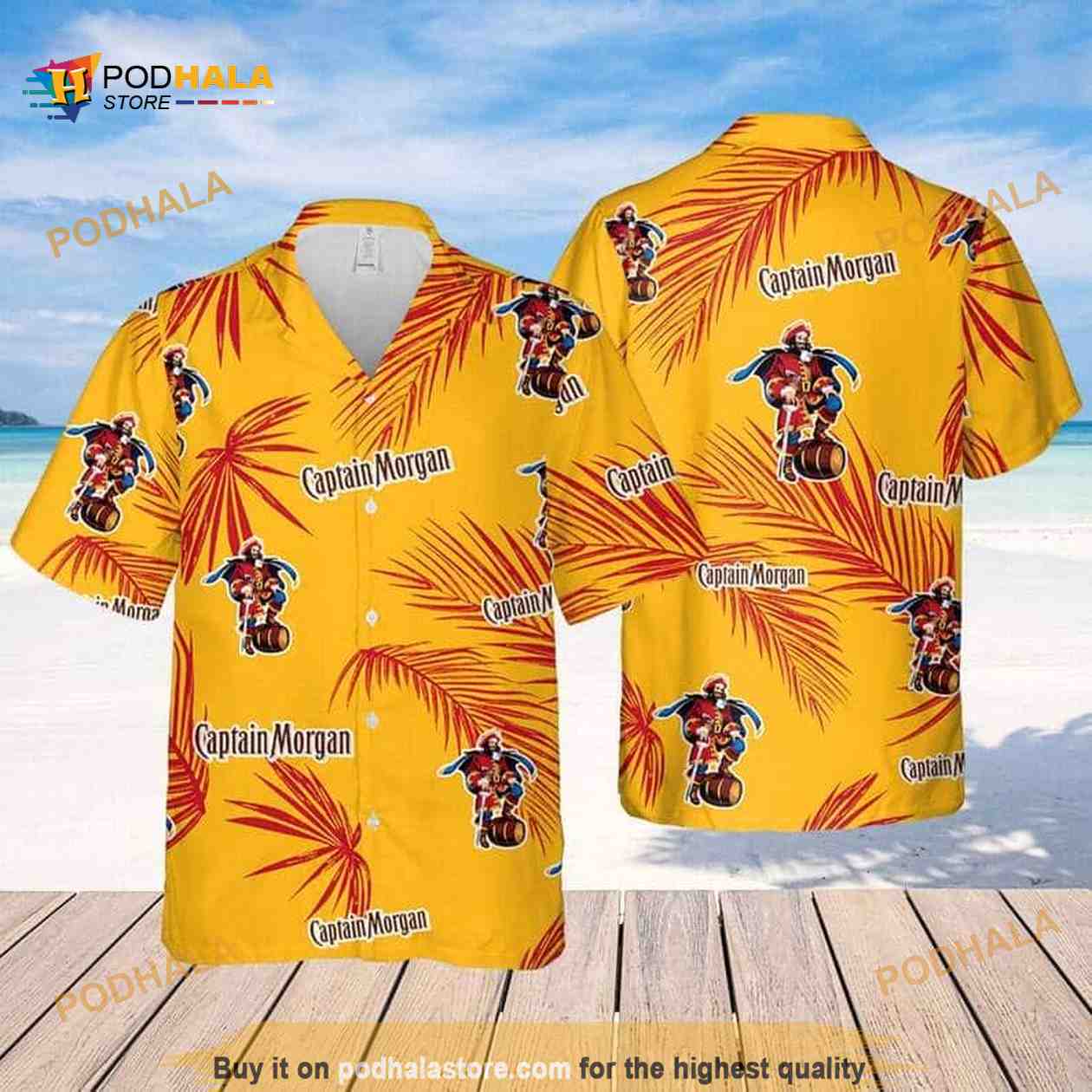 Captain Morgan Hawaiian Shirt Captain Morgan Hawaiian Shirt
