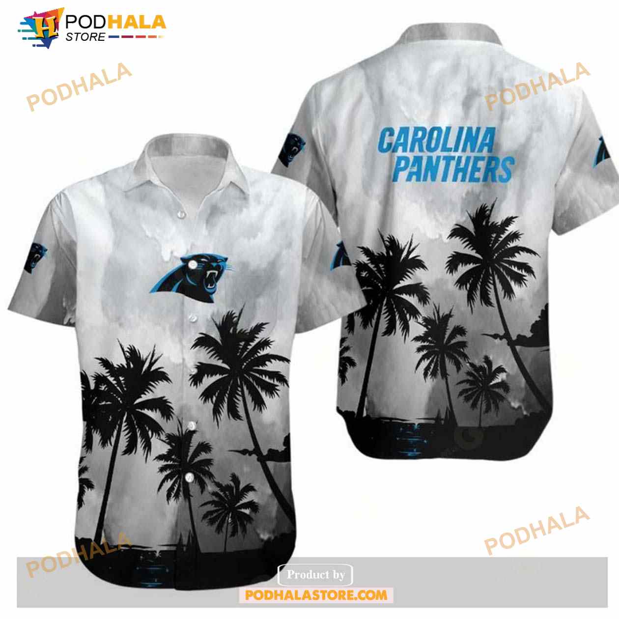 Carolina Panthers Coconut Trees NFL Gift For Fan Hawaiian Graphic Shirt Carolina Panthers Coconut Trees NFL Gift For Fan Hawaiian Graphic Shirt