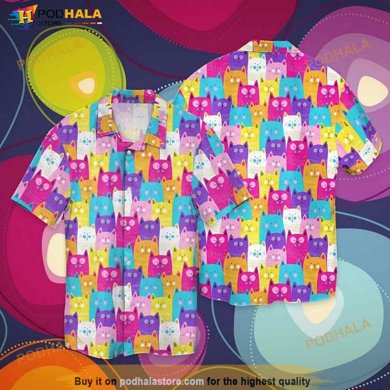 Cats Colorful Hawaiian Shirt Cats Colorful Hawaiian Shirt