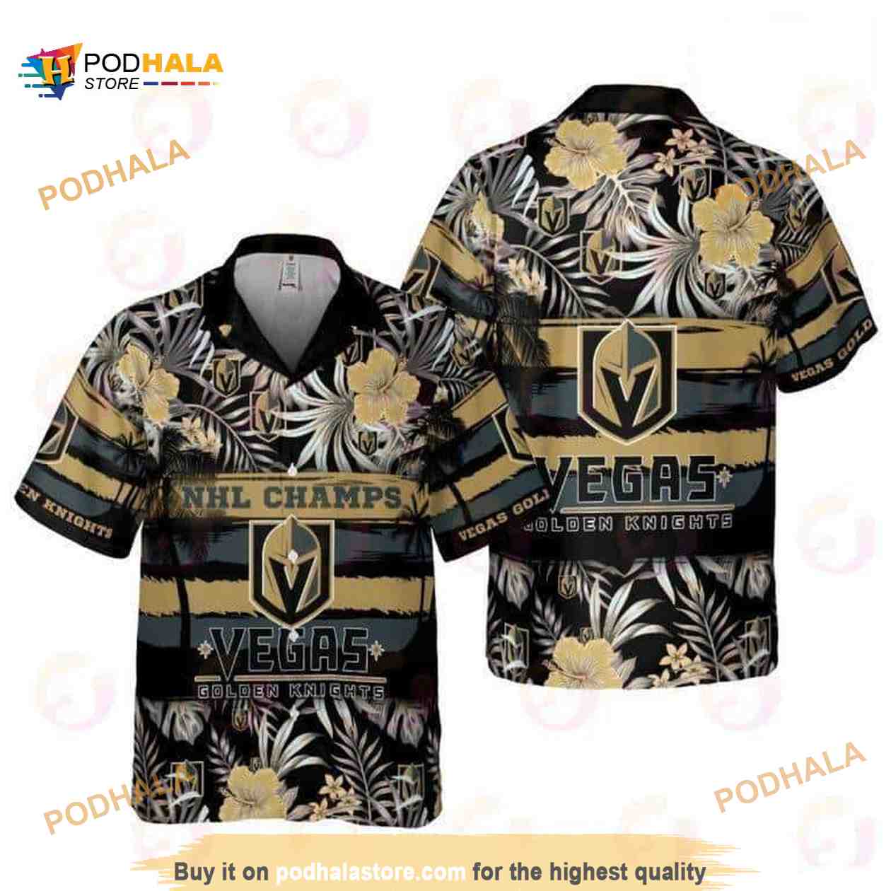 Champs Vegas Golden Knights NHL Hawaiian Shirt Gift For Hockey Fans Champs Vegas Golden Knights NHL Hawaiian Shirt Gift For Hockey Fans