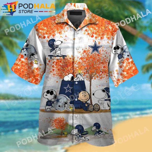 Charlie Brown Snoopy Autumn NFL Dallas Cowboys Hawaiian Shirt