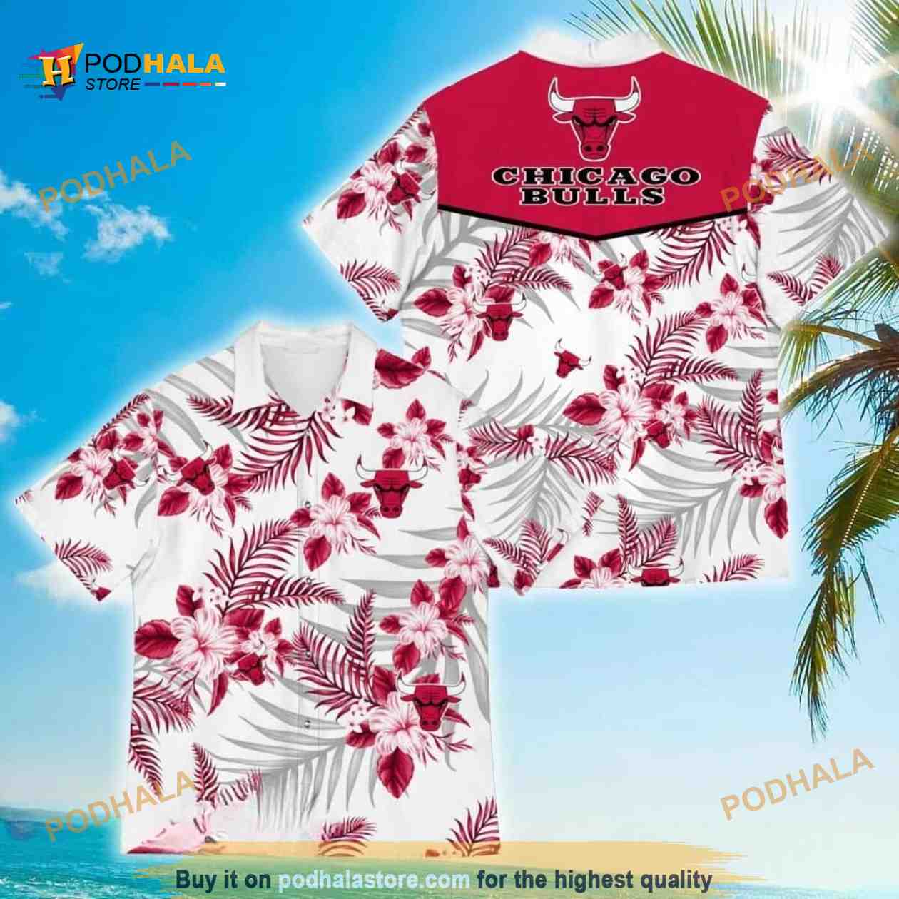 Chicago Bulls NBA Hawaiian Shirt Tropical Flower Patterns Beach Lovers Gift Chicago Bulls NBA Hawaiian Shirt Tropical Flower Patterns Beach Lovers Gift