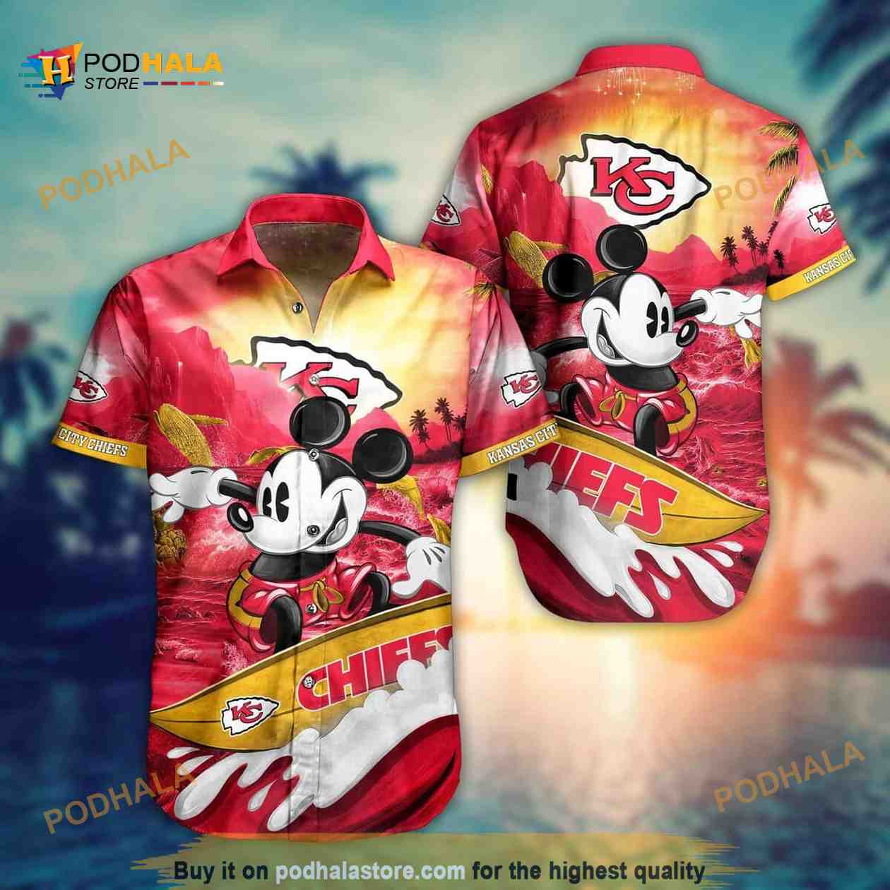 Cool Disney Mickey Mouse Kansas City Chiefs Hawaiian Shirt Cool Disney Mickey Mouse Kansas City Chiefs Hawaiian Shirt