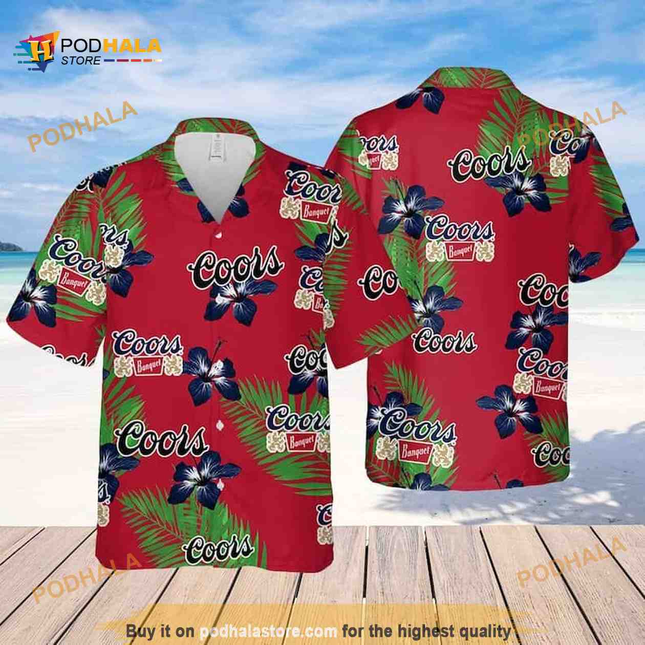 Coors Banquet Beer Hibiscus Flower And Palm Leaves Pattern Funny Hawaiian Shirt Coors Banquet Beer Hibiscus Flower And Palm Leaves Pattern Funny Hawaiian Shirt