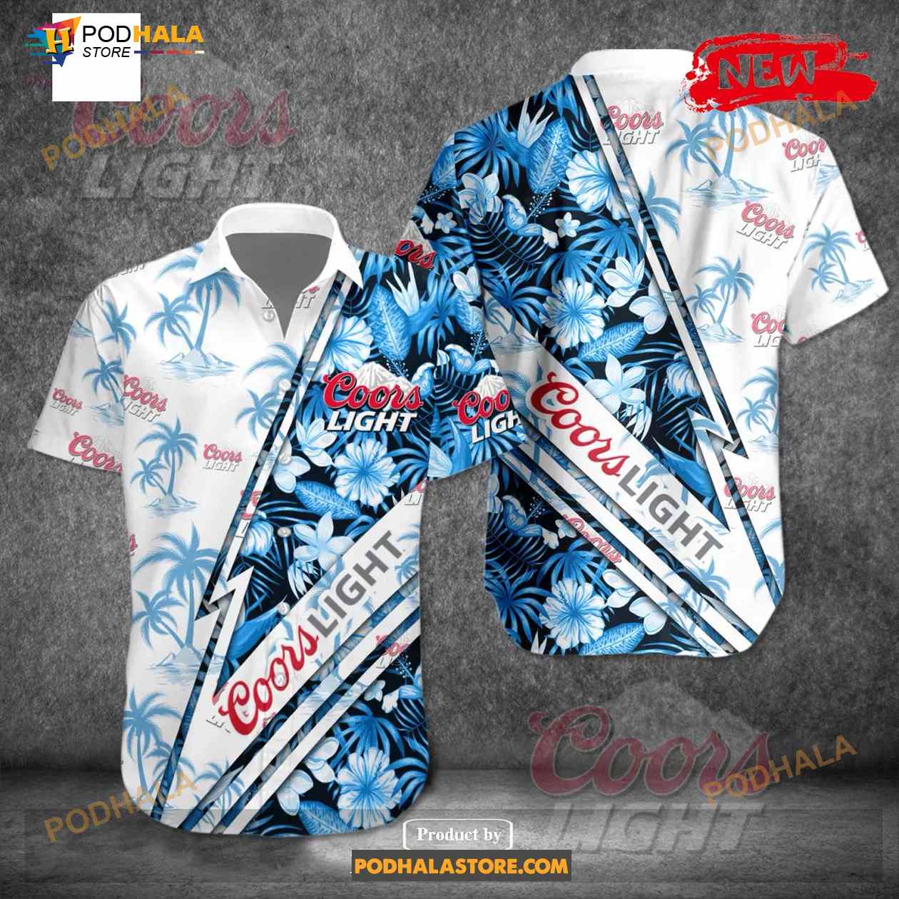 Coors Light Tropical Coconut Tree Blue Design Funny Hawaiian Shirt Coors Light Tropical Coconut Tree Blue Design Funny Hawaiian Shirt