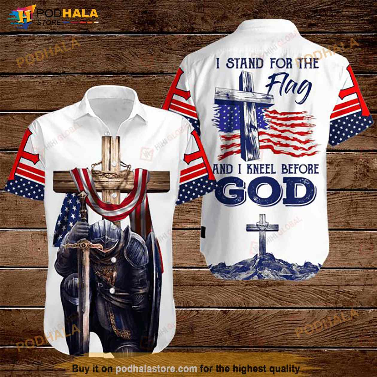 Cross Warrior American Flag Stand For Flag And I Kneel Before God Hawaiian Shirt Cross Warrior American Flag Stand For Flag And I Kneel Before God Hawaiian Shirt