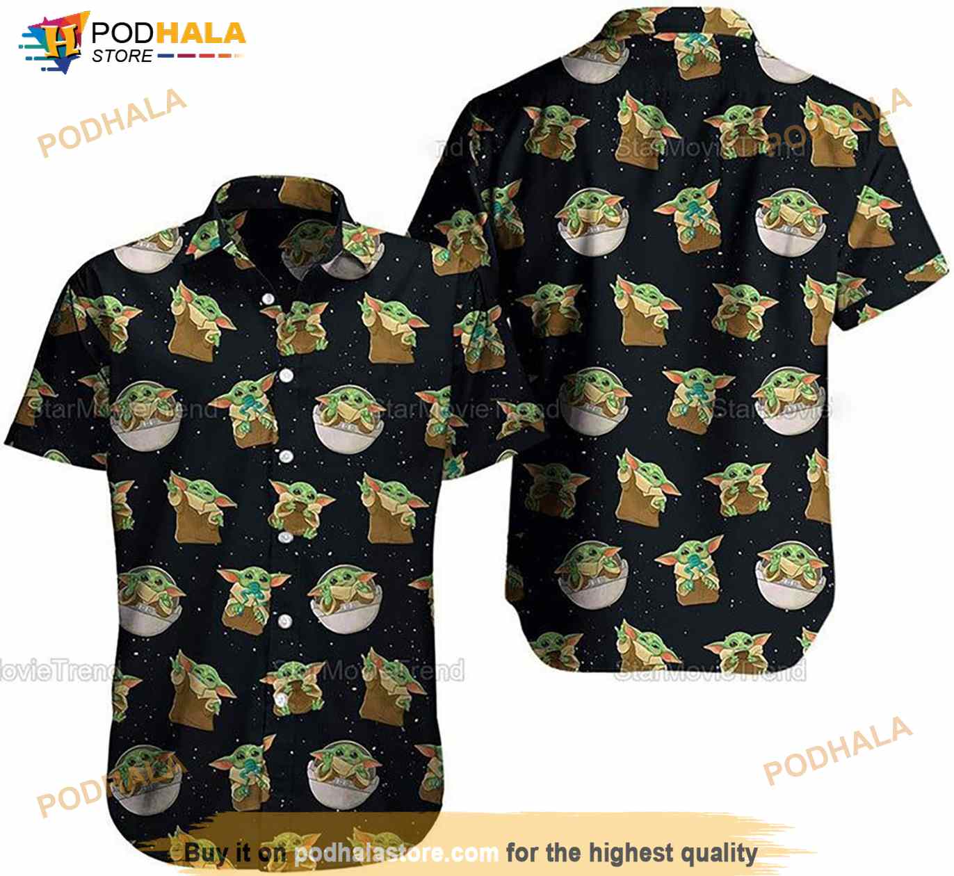 Cute Baby Yoda Galaxy Button Star Wars Movie Hawaiian Shirt Cute Baby Yoda Galaxy Button Star Wars Movie Hawaiian Shirt