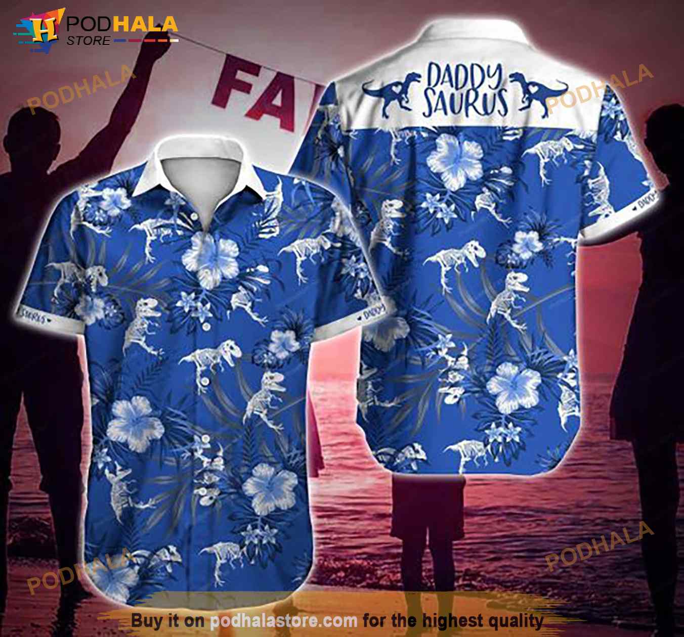 Daddysaurus Ii Hawaiian Shirt Daddysaurus Ii Hawaiian Shirt