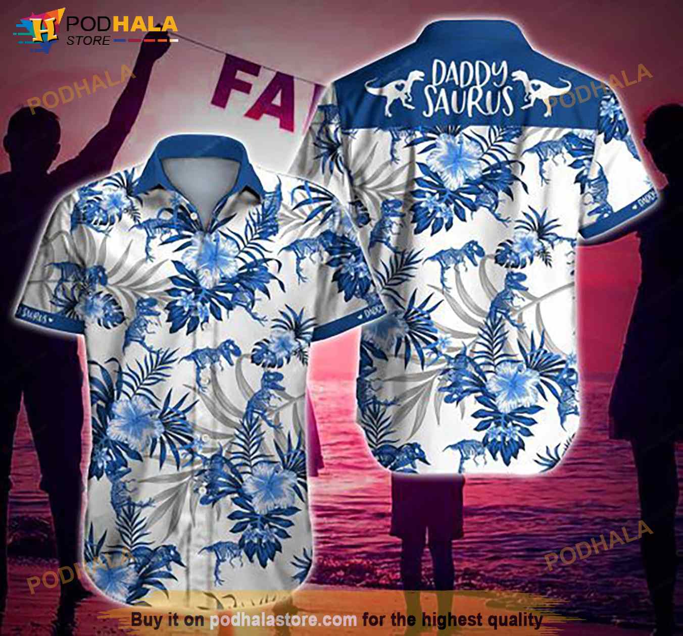 Daddysaurus Tropical Hawaiian Shirt Daddysaurus Tropical Hawaiian Shirt