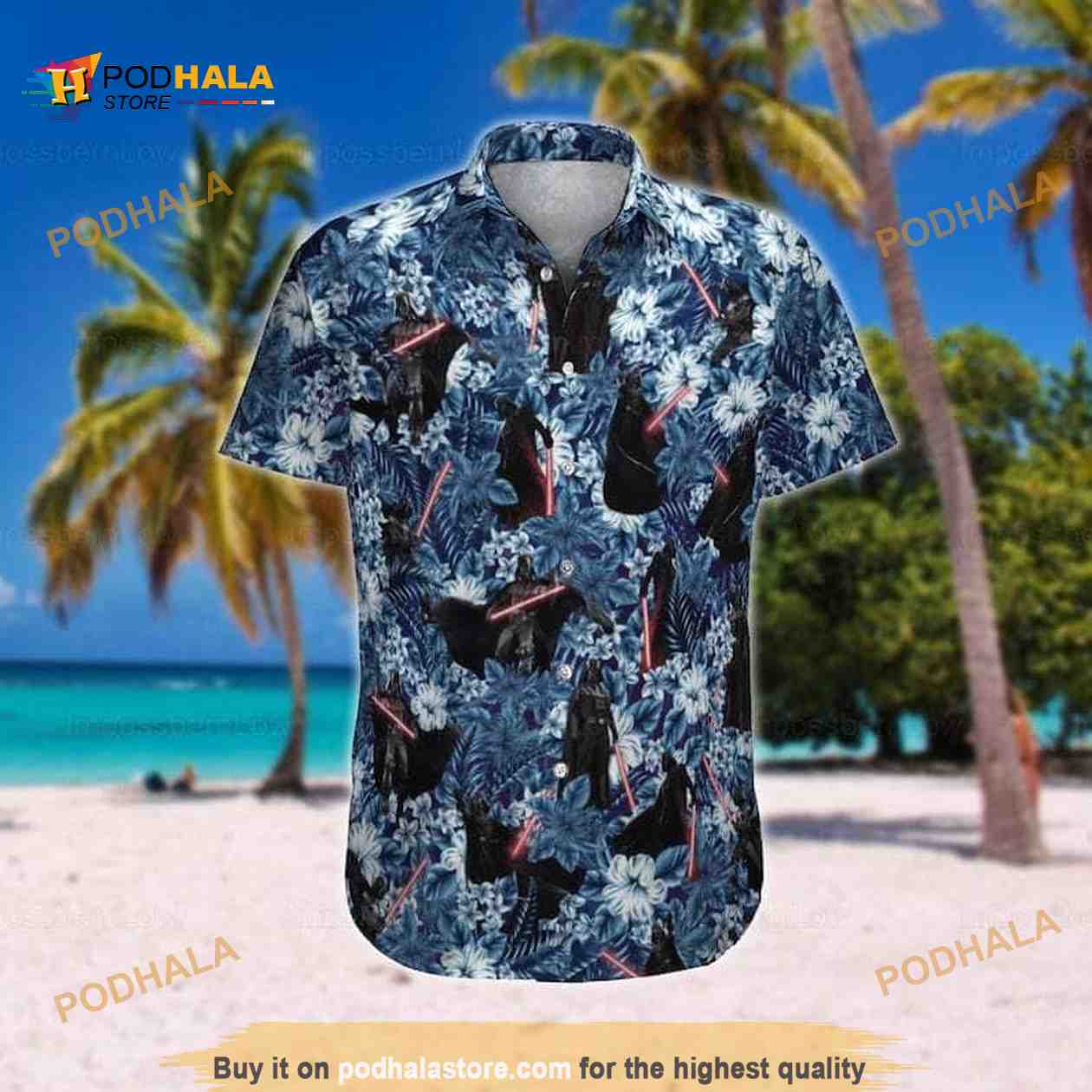 Darth Vader With Lightsaber Star Wars Tropical Pattern Funny Hawaiian Shirt Darth Vader With Lightsaber Star Wars Tropical Pattern Funny Hawaiian Shirt