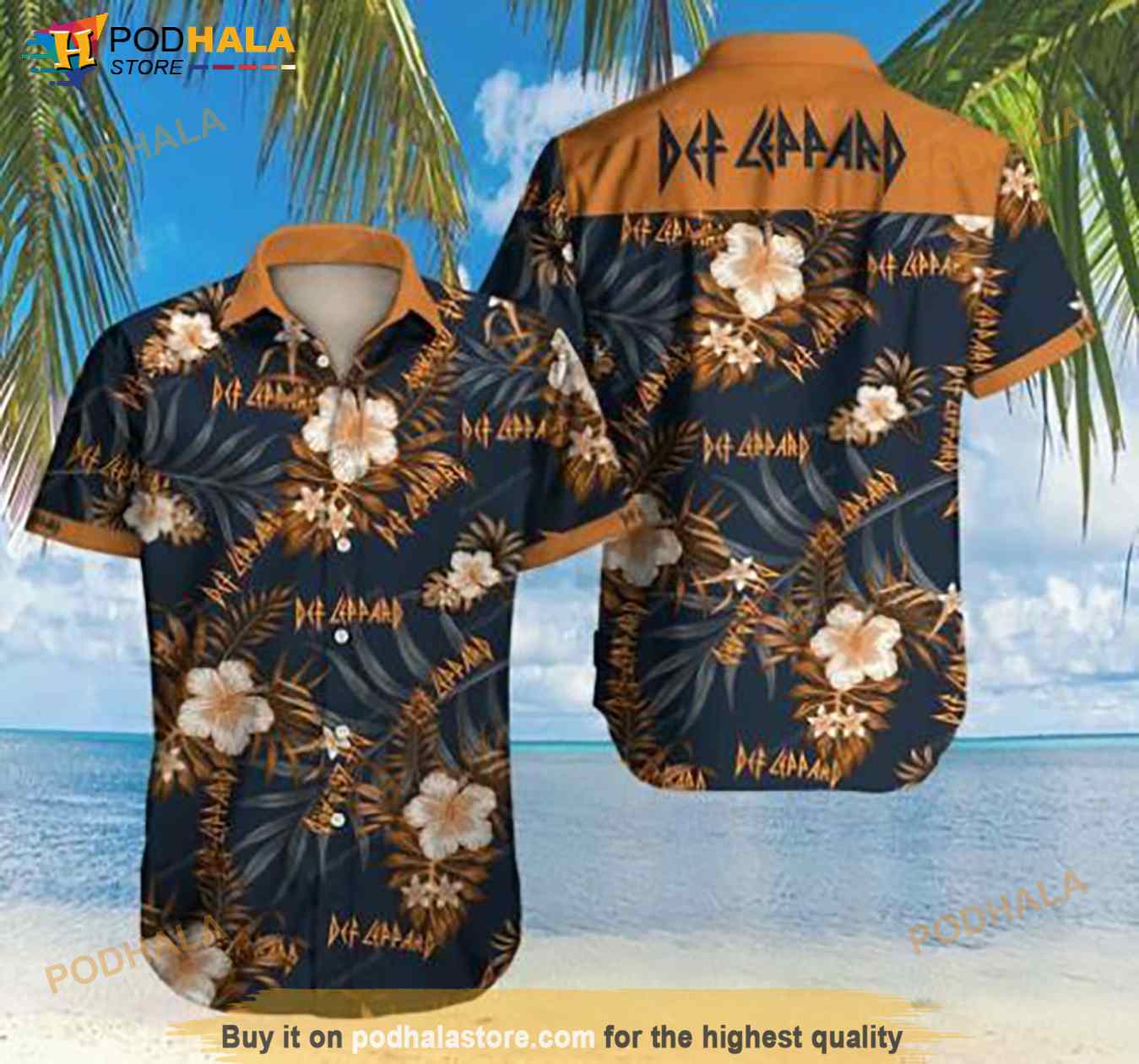 Def Leppard Rock Band Hawaiian Shirt Def Leppard Rock Band Hawaiian Shirt