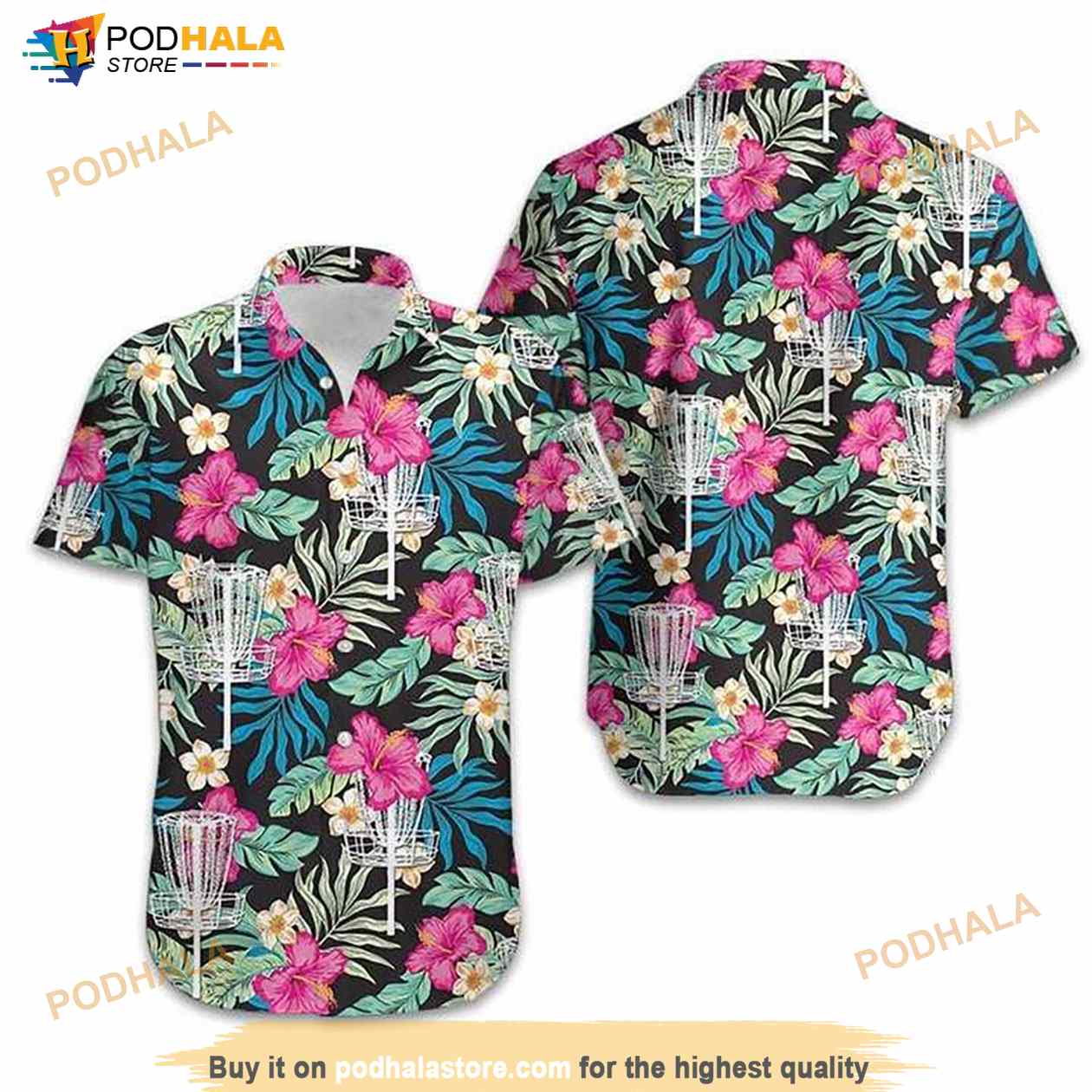 Disc Golf Hibiscus Hawaiian Shirt Disc Golf Hibiscus Hawaiian Shirt
