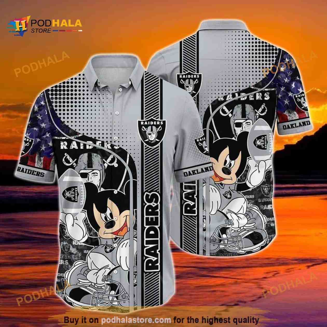 Disney Hawaiian Shirt Mickey NFL Las Vegas Raiders Gift For Football Fans Disney Hawaiian Shirt Mickey NFL Las Vegas Raiders Gift For Football Fans