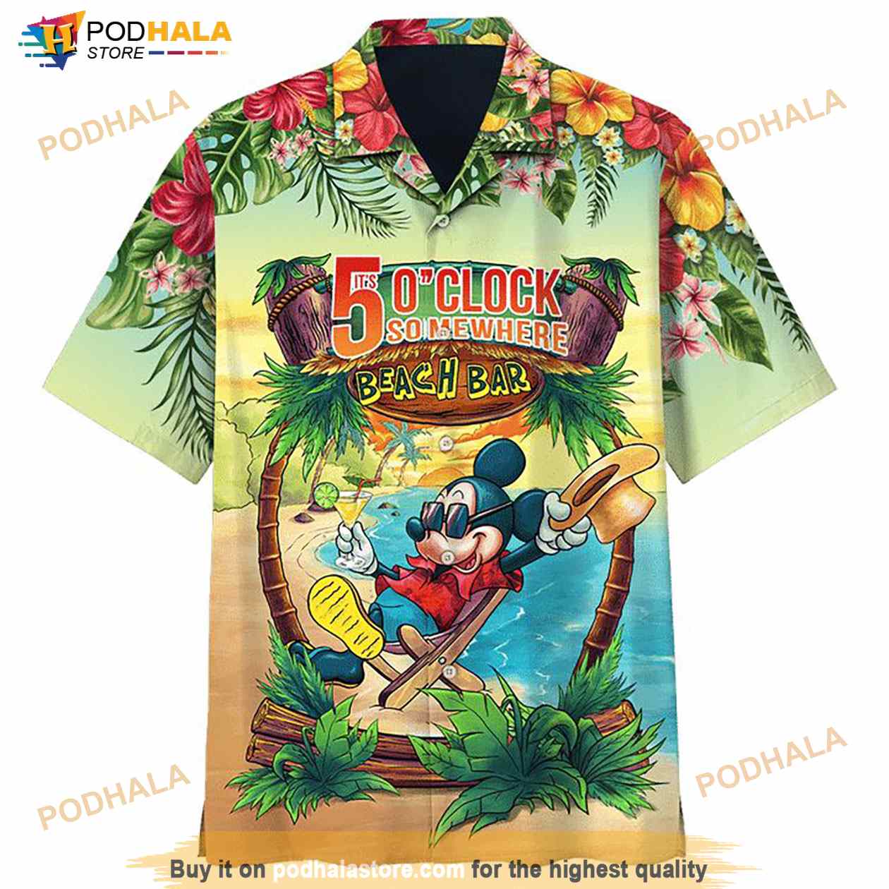 Disney Mickey Mouse In The Beach It’s 5 O’clock Somewhere Print Hawaiian Shirt Disney Mickey Mouse In The Beach It’s 5 O’clock Somewhere Print Hawaiian Shirt