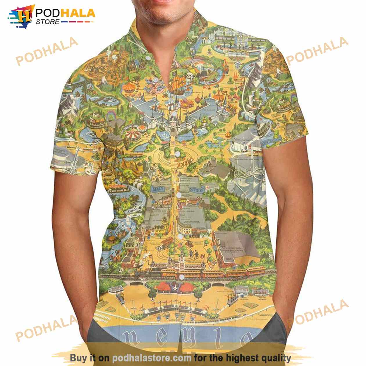 Disneyland Vintage Map Hawaiian Shirt Disneyland Vintage Map Hawaiian Shirt