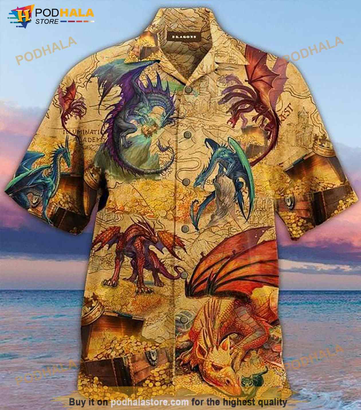 Dragon Legend Print Hawaiian Shirt Dragon Legend Print Hawaiian Shirt