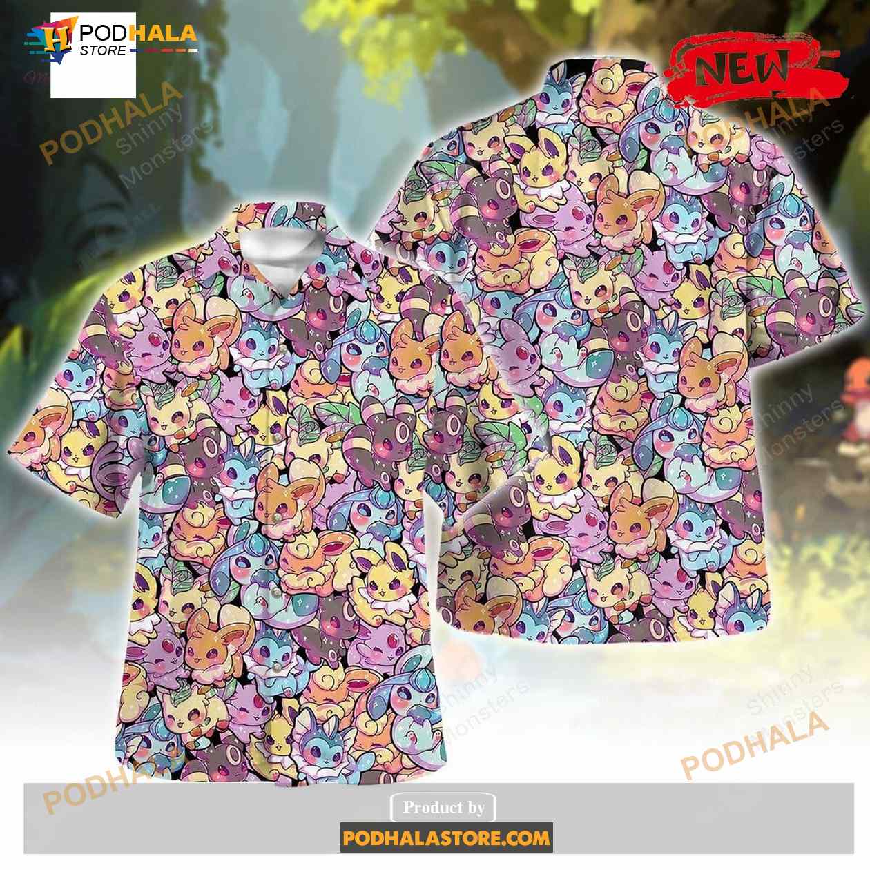 Eevee Evolution Cute Pattern For Enjoy Summer Funny Hawaiian Shirt Eevee Evolution Cute Pattern For Enjoy Summer Funny Hawaiian Shirt