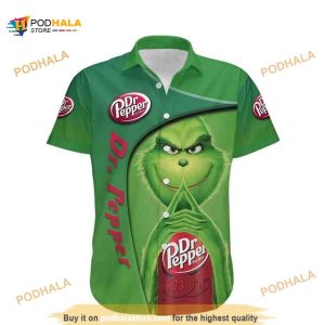Funny Grinch Loves Dr Pepper Beer Funny Hawaiian Shirt