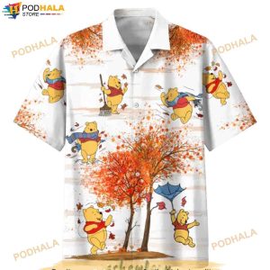 Funny Hawaiian Shirt For Men Bear The Pooh Autumn