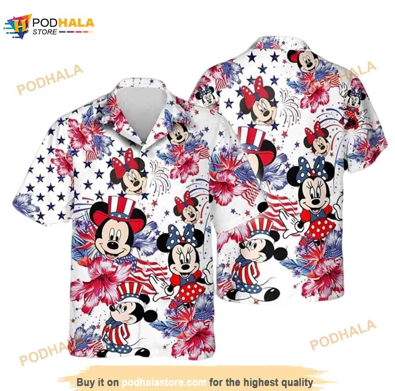 Funny Hawaiian Shirt For Men Mickey Mouse Hibiscus Funny Hawaiian Shirt For Men Mickey Mouse Hibiscus