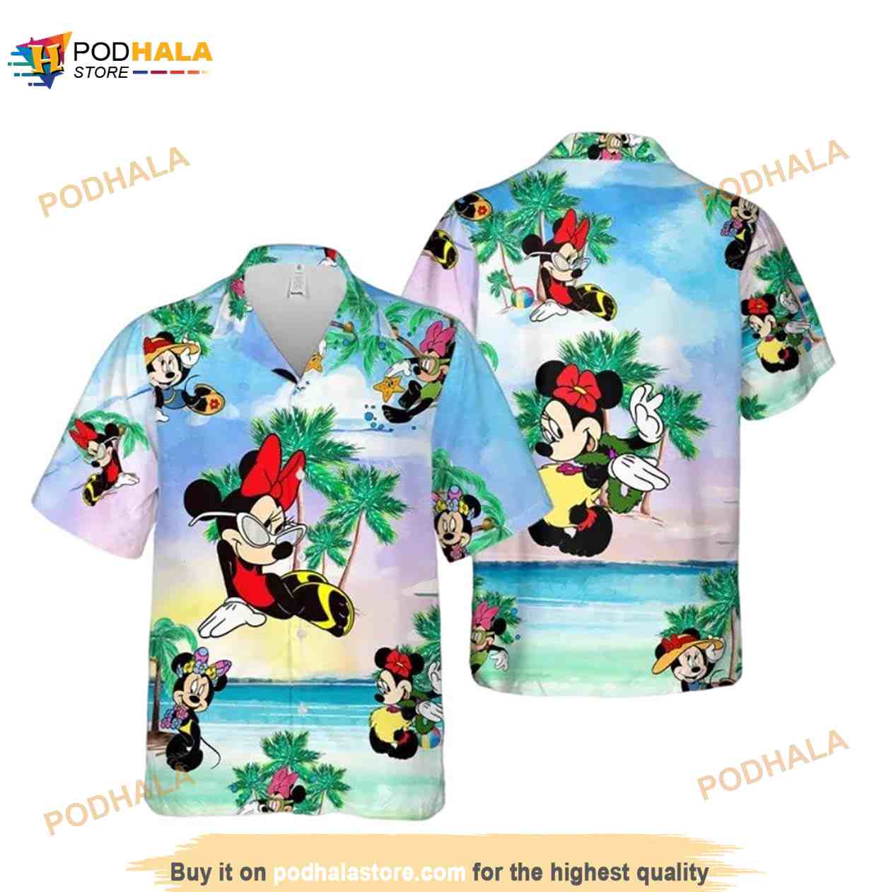 Funny Hawaiian Shirt For Men Minnie Summer Friends On The Sea Funny Hawaiian Shirt For Men Minnie Summer Friends On The Sea