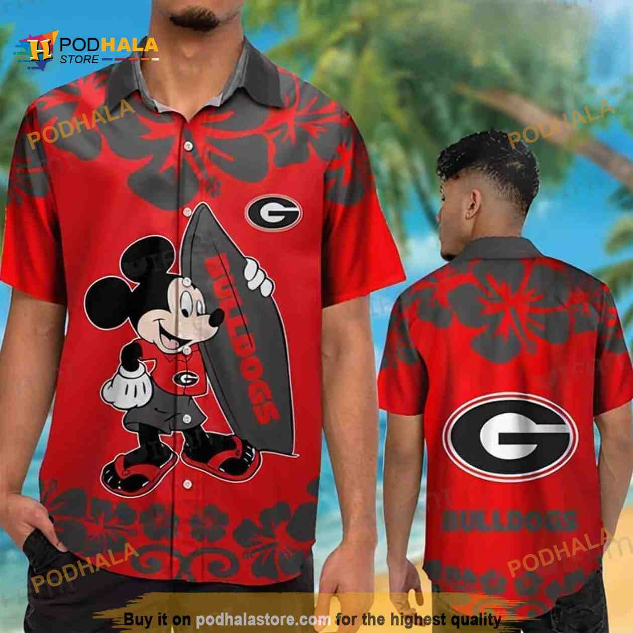 Funny Mickey Georgia Bulldogs UGA Hawaiian Shirt Football Gift Funny Mickey Georgia Bulldogs UGA Hawaiian Shirt Football Gift
