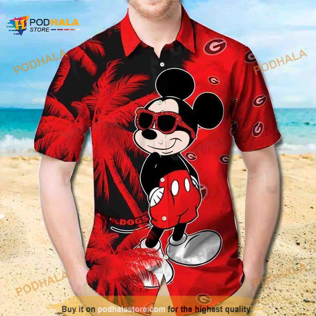 Funny Mickey Georgia Bulldogs UGA Hawaiian Shirt Funny Mickey Georgia Bulldogs UGA Hawaiian Shirt