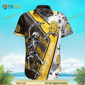 Funny Skeleton MLB San Diego Padres Funny Hawaiian Shirt