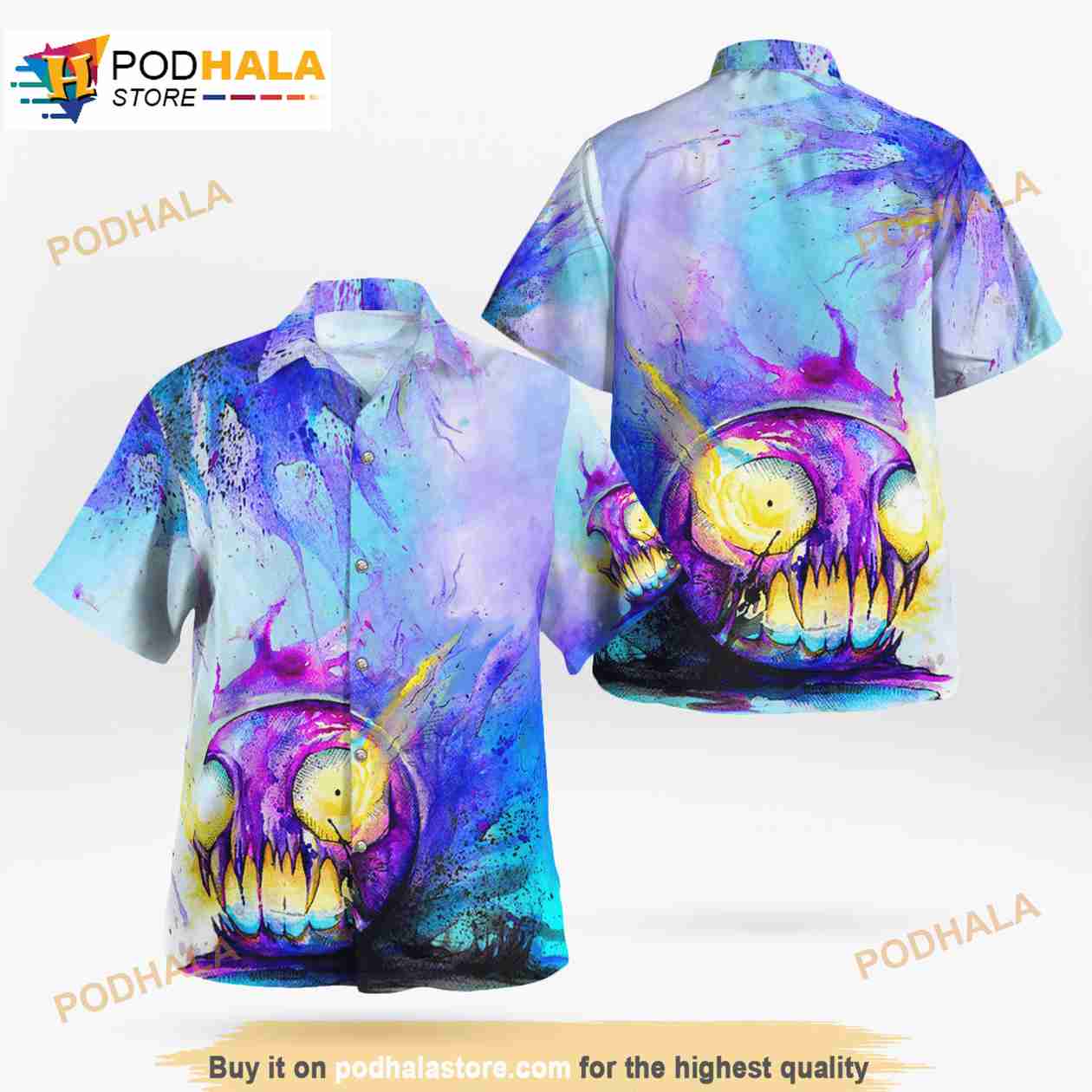 Gastly Halloween Pokemon 3D Funny Hawaiian Shirt Gastly Halloween Pokemon 3D Funny Hawaiian Shirt