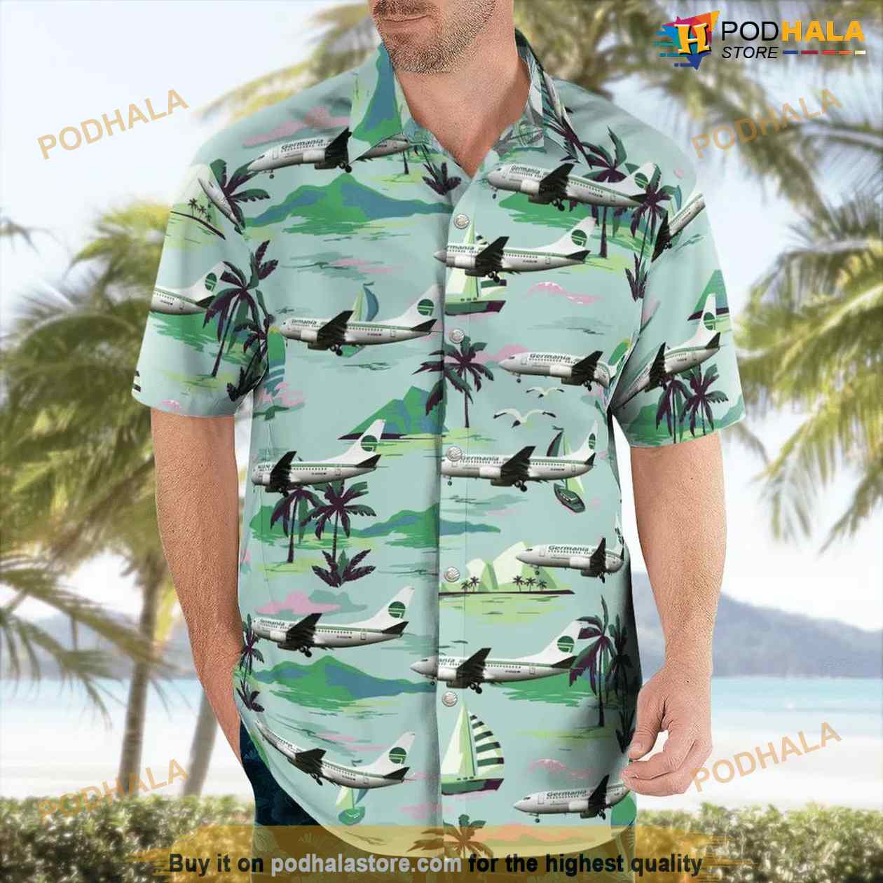 Germania (airline) Boeing 737-700 Hawaiian Shirt Germania (airline) Boeing 737-700 Hawaiian Shirt