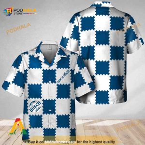 Gingham Busch Latte Funny Hawaiian Shirt Gift For Beer Lovers