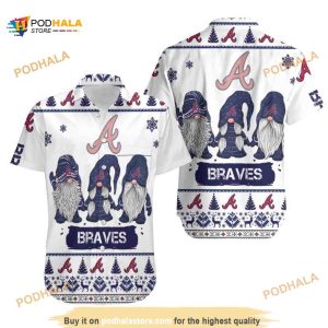 Gnomes Atlanta Braves Funny Hawaiian Shirt Christmas Gift For Baseball Lovers