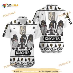 Gnomes NHL Vegas Golden Knights Funny Hawaiian Shirt Christmas Gift For Hockey Fans