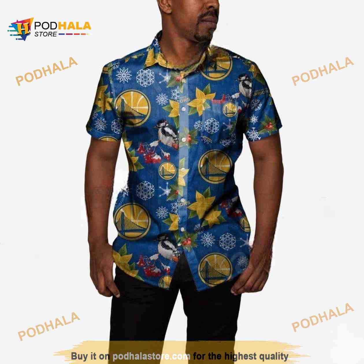 Golden State Warriors Mistletoe Hawaiian Shirt Golden State Warriors Mistletoe Hawaiian Shirt