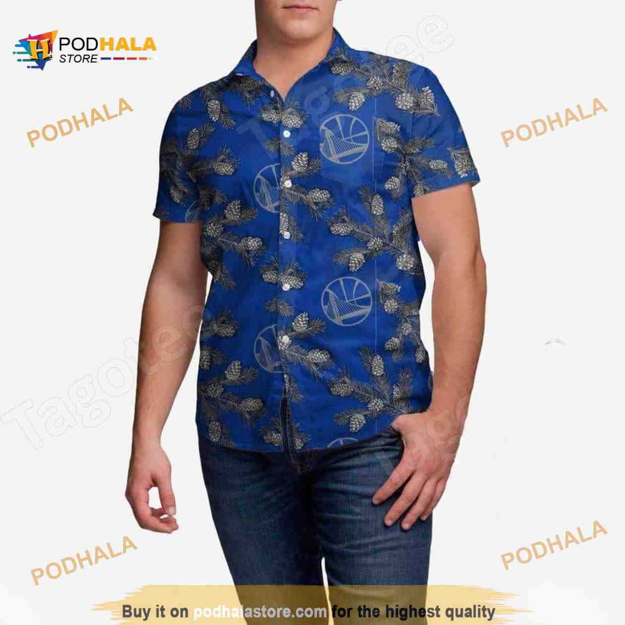 Golden State Warriors Pinecone Hawaiian Shirt Golden State Warriors Pinecone Hawaiian Shirt