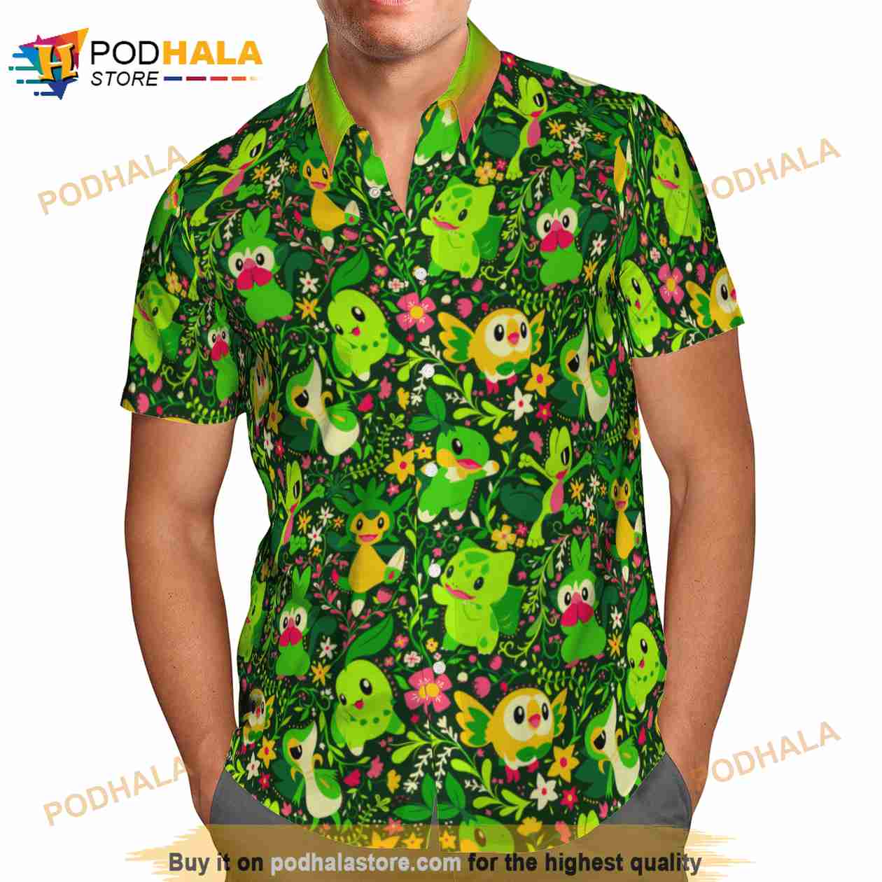 Grass Pokemon Beach 3D Funny Hawaiian Shirt Grass Pokemon Beach 3D Funny Hawaiian Shirt