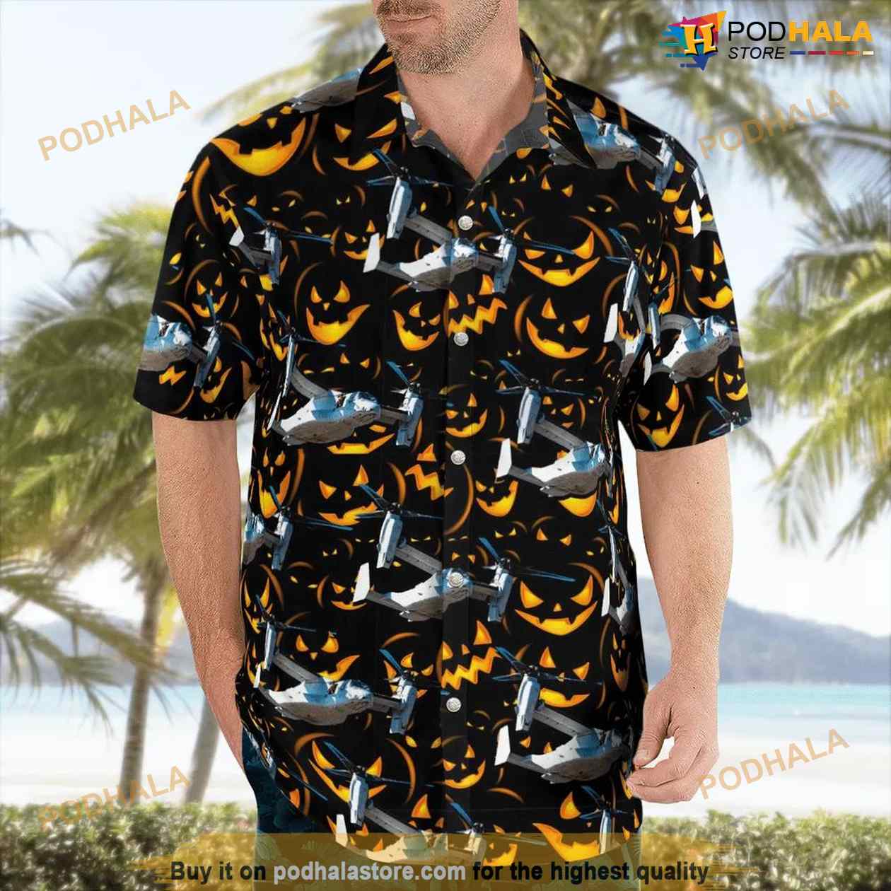Halloween Us Air Force Bell Boeing V-22 Osprey Hawaiian Shirt For Men And Women Halloween Us Air Force Bell Boeing V-22 Osprey Hawaiian Shirt For Men And Women