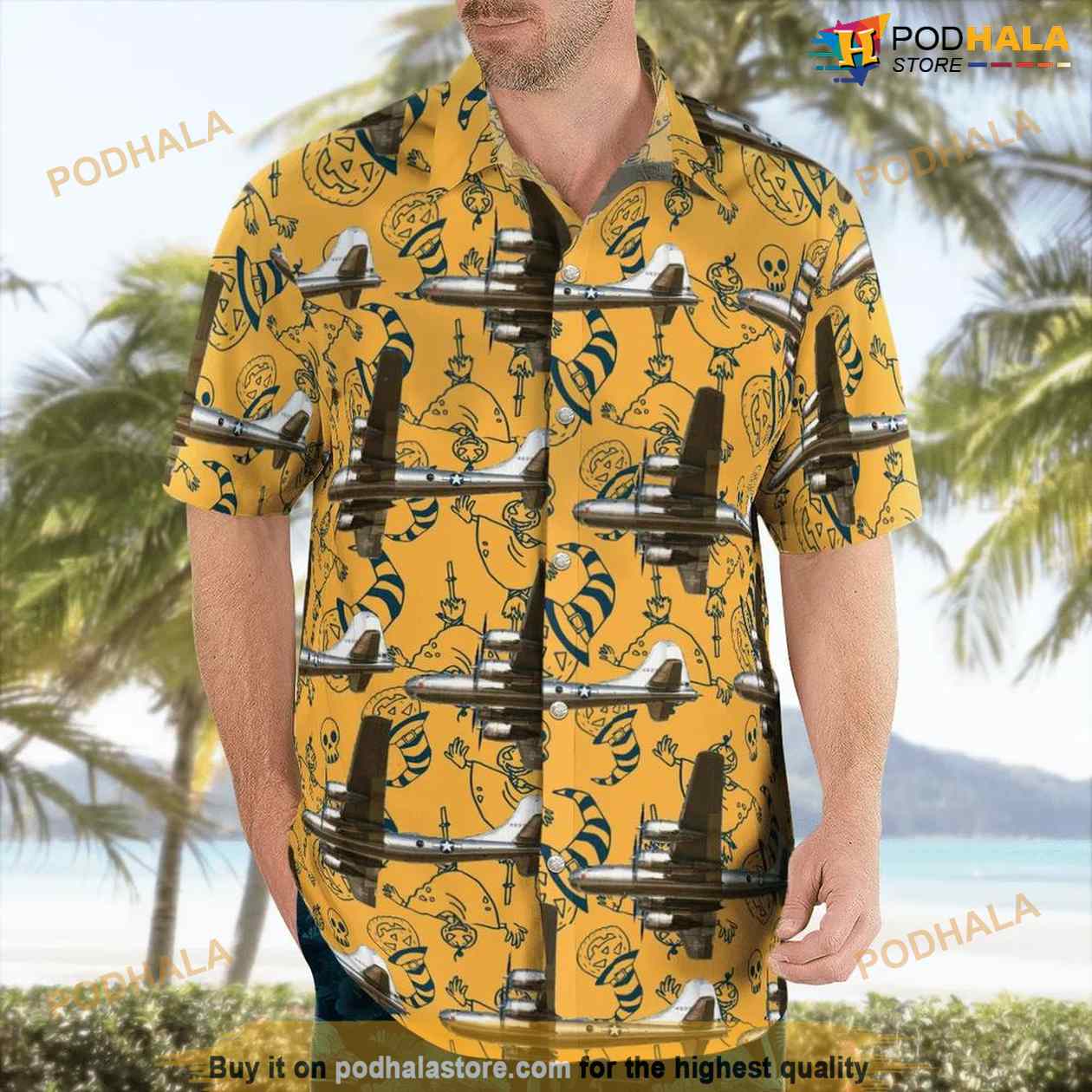 Halloween Wwii Boeing B-29 Superfortress Hawaiian Shirt Man Halloween Wwii Boeing B-29 Superfortress Hawaiian Shirt Man